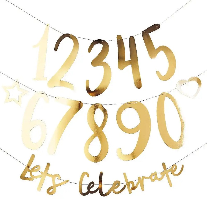 Create Your Own Birthday Banner - Gold