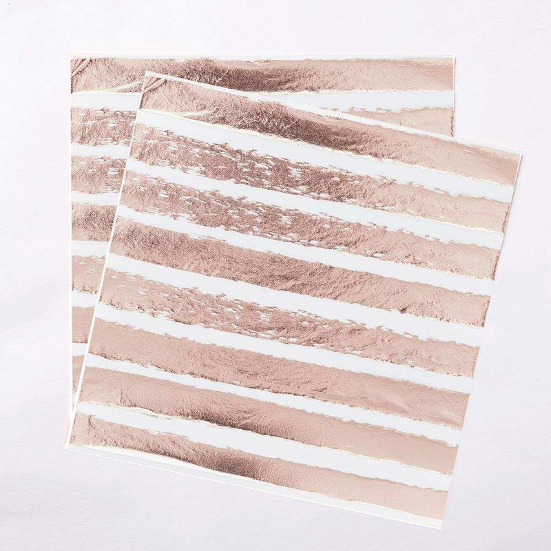 Rose Gold Striped Napkins (x16)