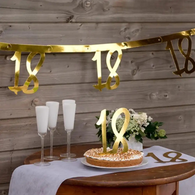 18th Birthday Gold Bunting