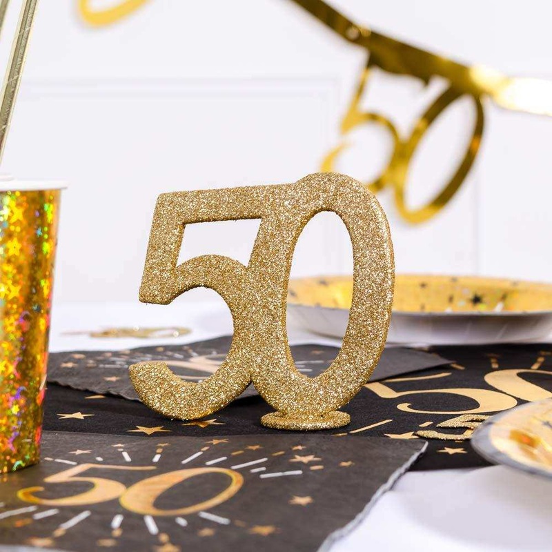 50th Birthday Glitter Table Decoration