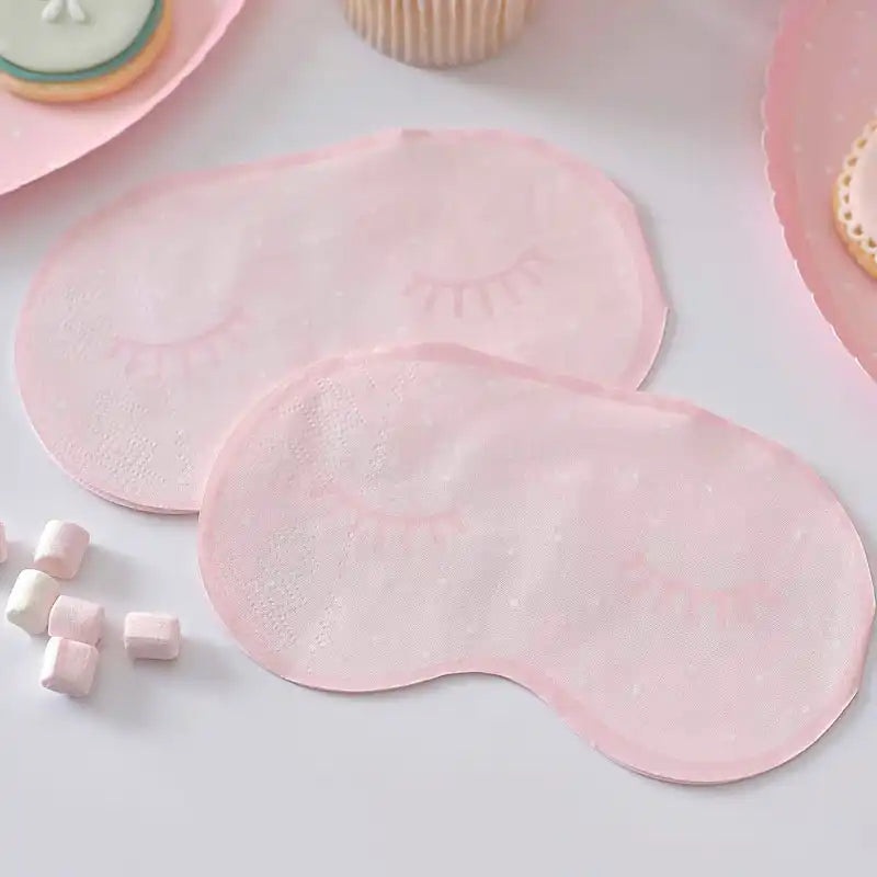 Pink Eye Mask Pamper Party Paper Napkins (x16)