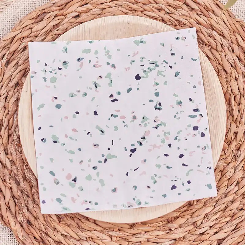 Terrazzo Print Paper Napkins (x16)