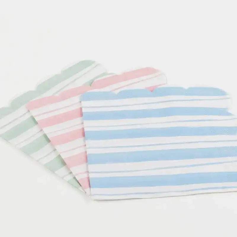 Pastel Ticking Stripe Large Napkins (x16)