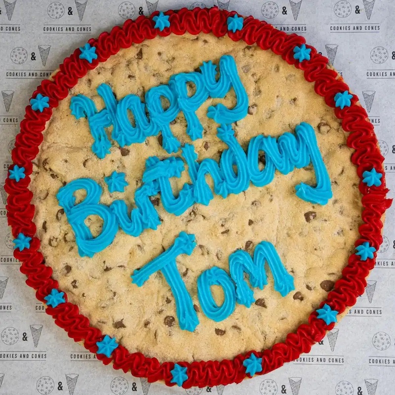 Giant Personalised Cookie|Blue & Red|Pink & White