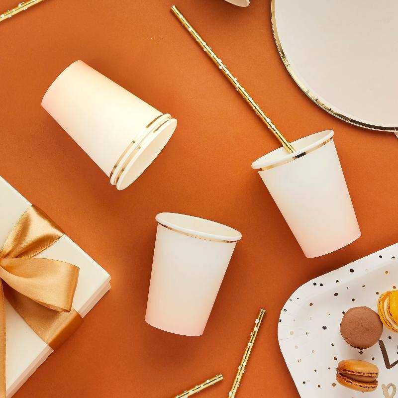 Gold & Peach Ombre Paper Cups (x8)