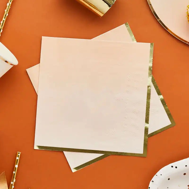 Gold & Peach Ombre Paper Napkins (x16)