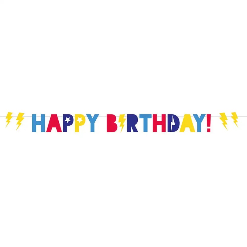 Superhero Happy Birthday Letter Banner (2.5m)