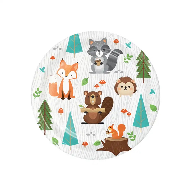 Woodland Animals Small Paper Plates (x8)