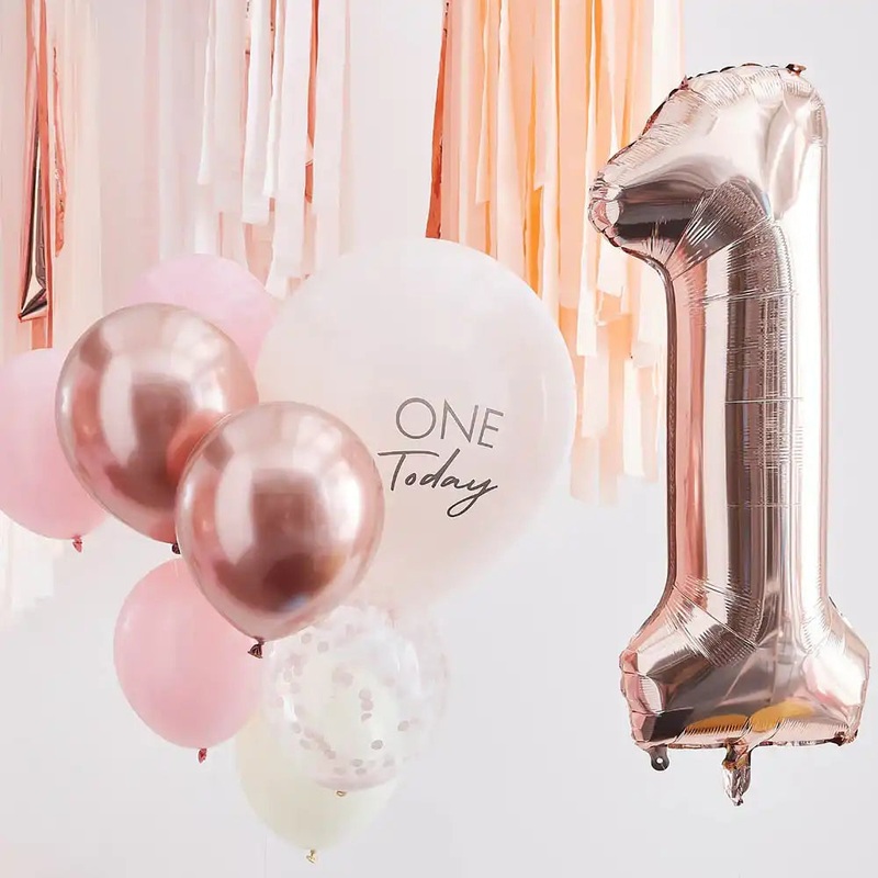 1 Today Balloon Bundle - Pink & Rose Gold (x10)