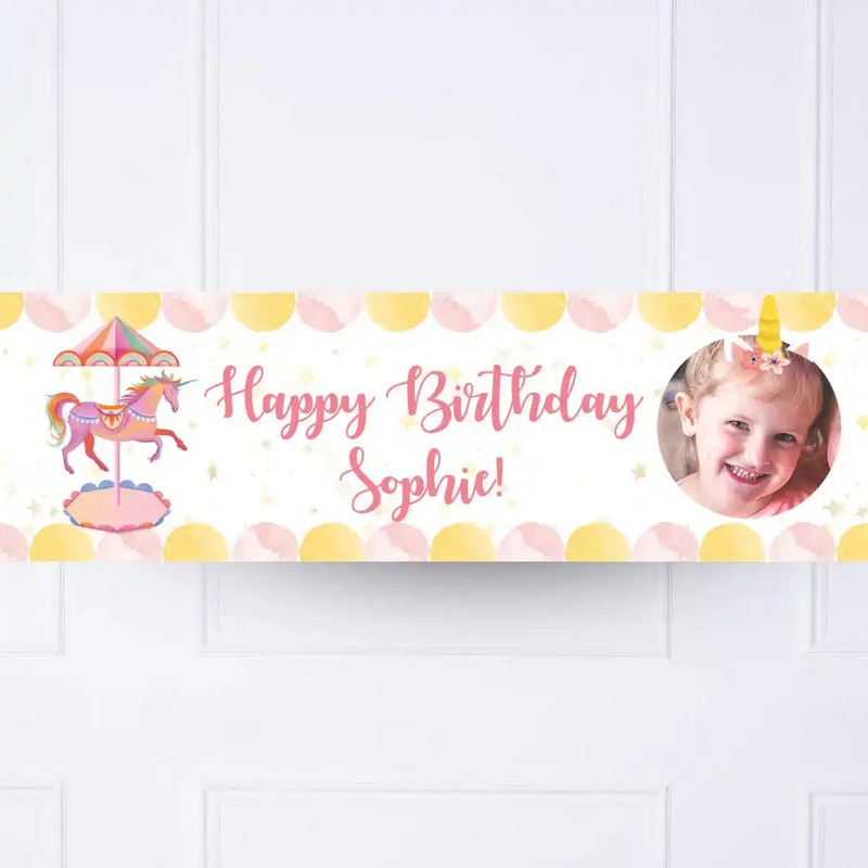 Unicorn Fairy Princess Personalised Party Banner