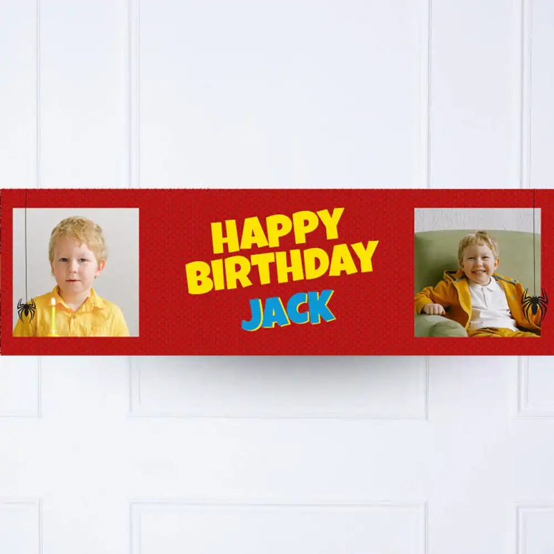Spiderman Personalised Party Banner