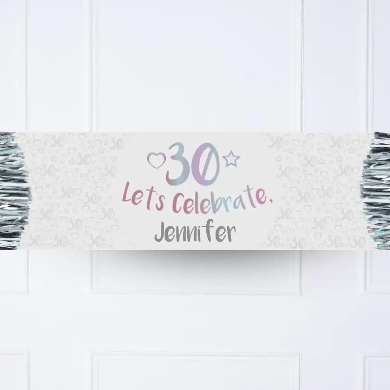 Iridescent 30th Personalised Party Banner