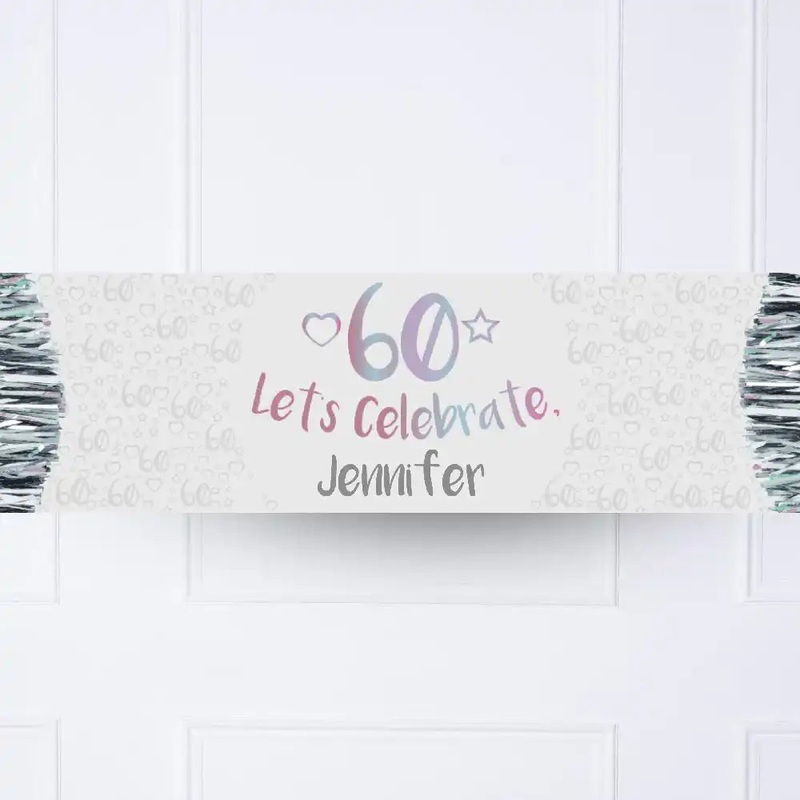 Iridescent 60th Personalised Party Banner