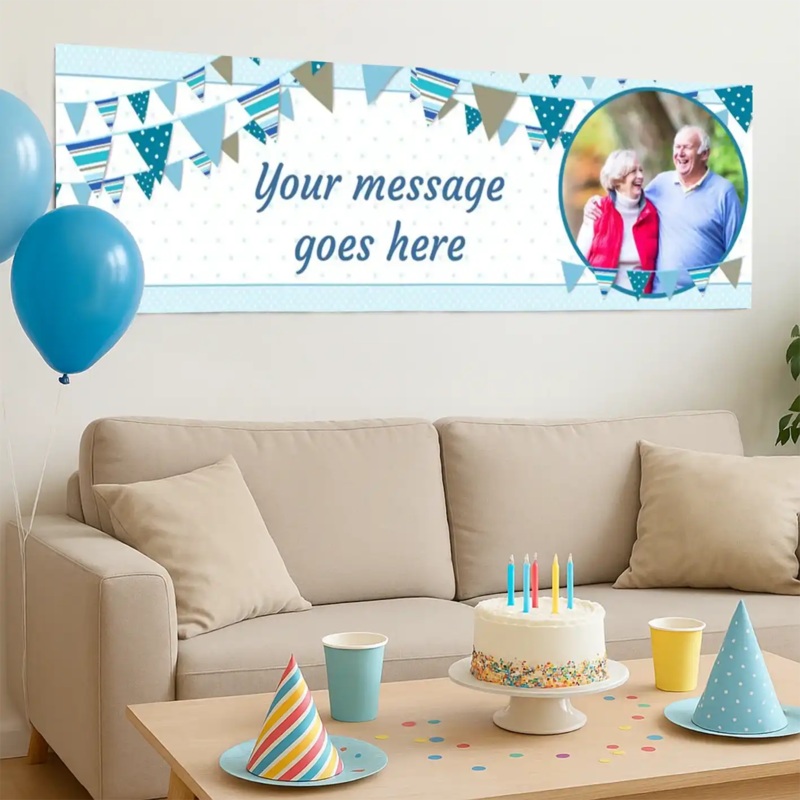 Blue Bunting Personalised Party Banner