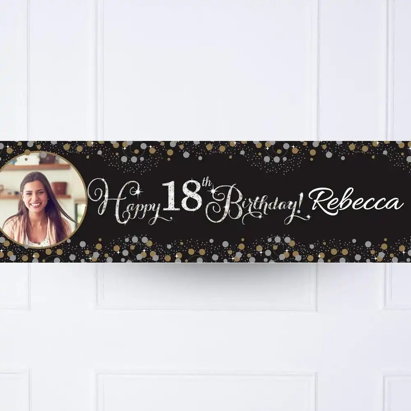 Gold Celebration 18th Personalised Party Banner