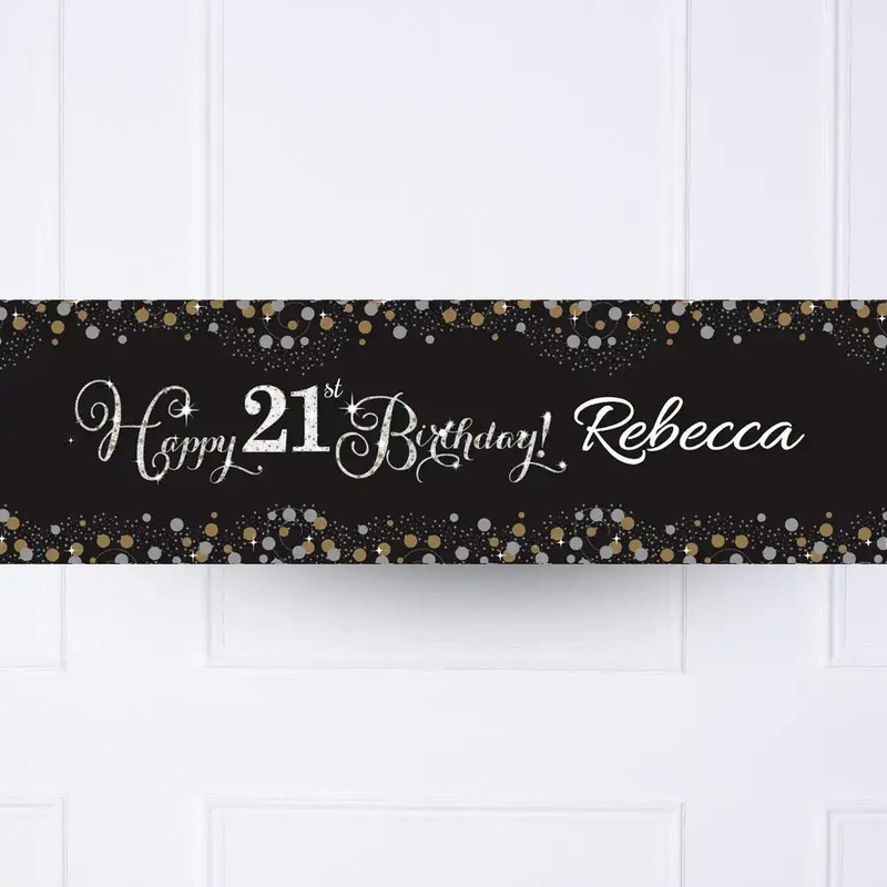 Gold Celebration 21st Personalised Party Banner