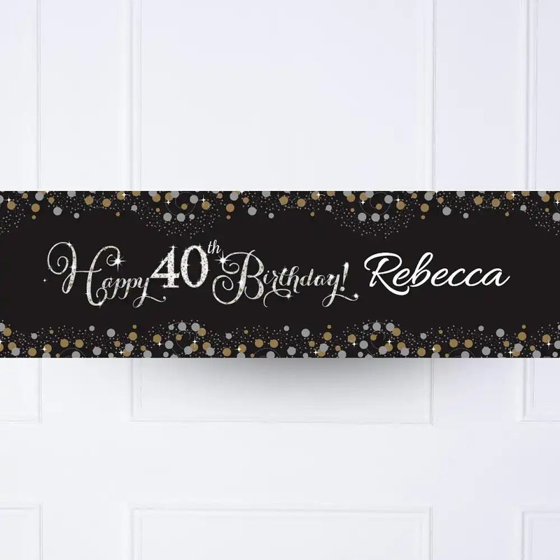 Gold Celebration 40th Personalised Party Banner