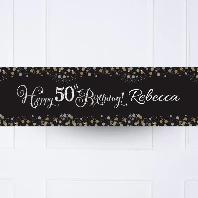 Gold Celebration 50th Personalised Party Banner