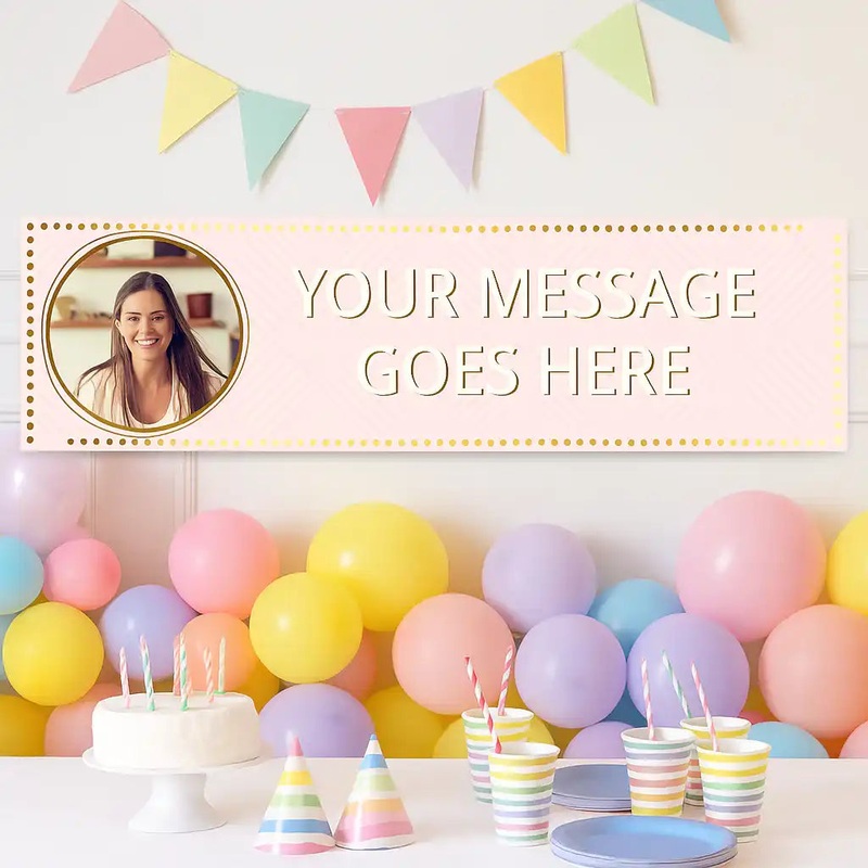 Pink Pastel Perfection Personalised Party Banner