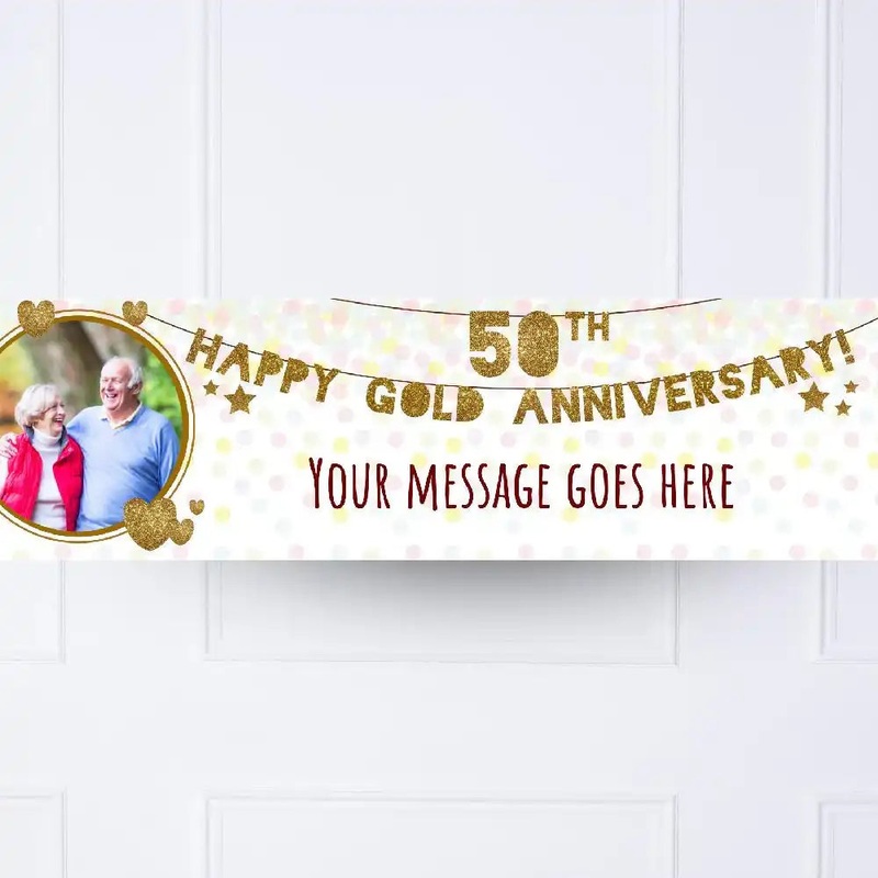 50th Golden Anniversary Personalised Party Banner