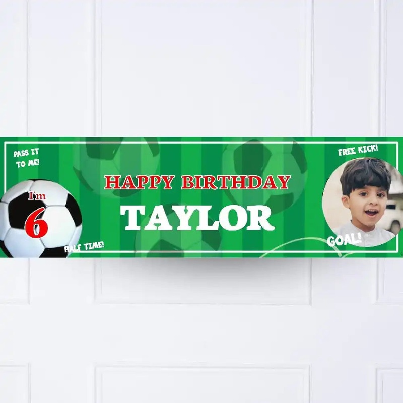 Football Mania Personalised Party Banner Red