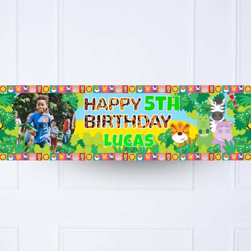 Jungle Friends Personalised Party Banner