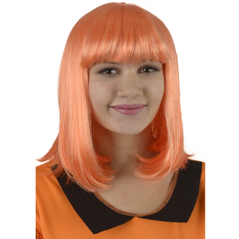 Classic Flapper Neon Orange bob Wig