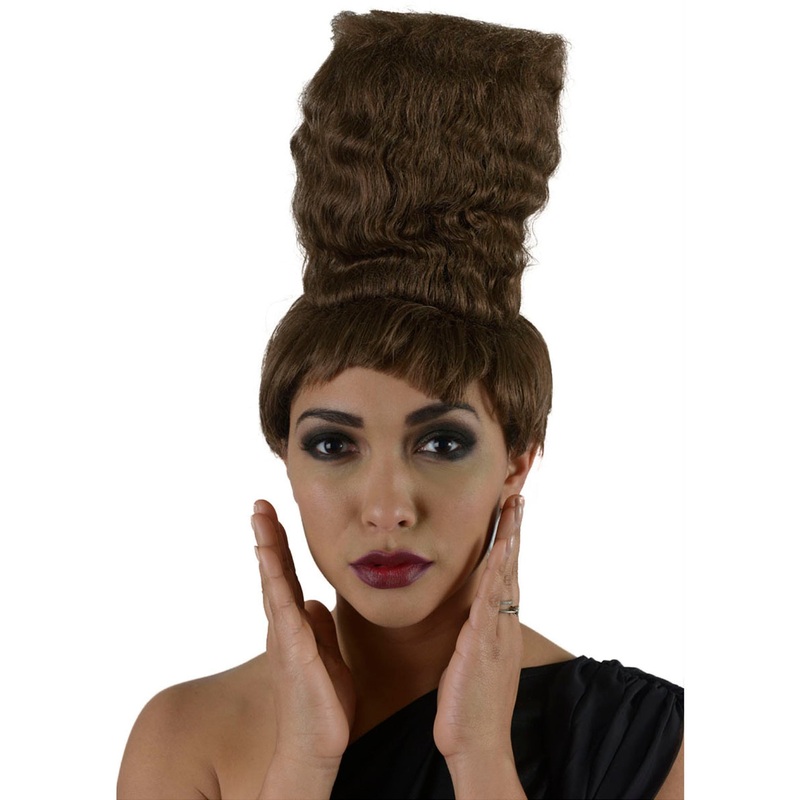 Adult Women's Retro Tall Brown Beehive Wig | Halloween and Cosplay Wig | Flame-retardant Synthetic Fiber