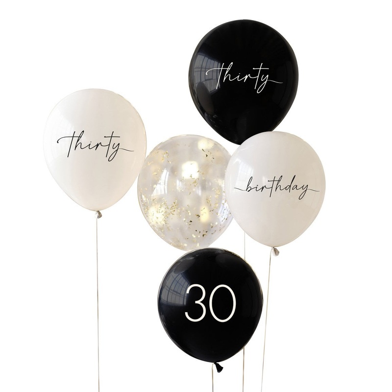 12 LATEX - 30th BIRTHDAY - CHAMPAGNE NOIR