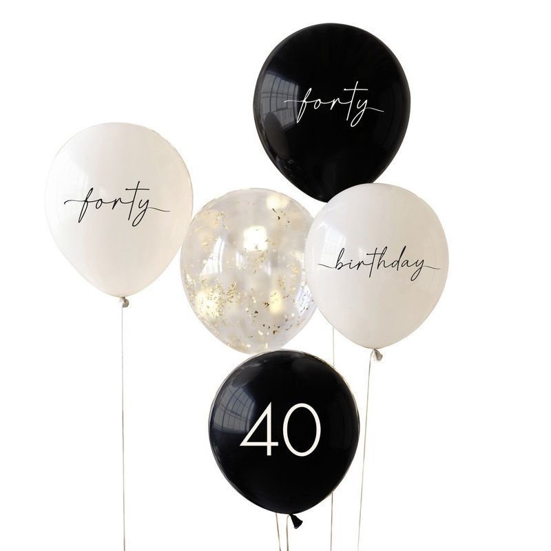 12 LATEX - 40th BIRTHDAY - CHAMPAGNE NOIR