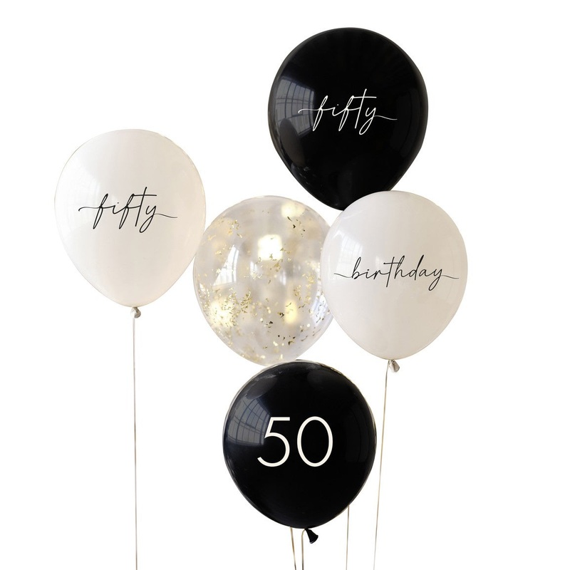12 LATEX - 50th BIRTHDAY - CHAMPAGNE NOIR
