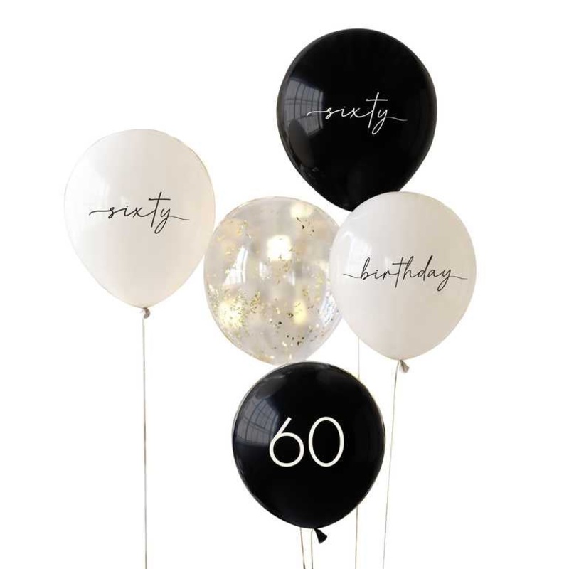 12 LATEX - 60th BIRTHDAY - CHAMPAGNE NOIR