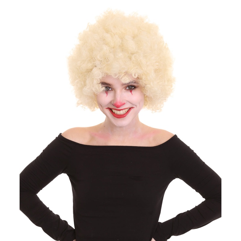 Clown Collection | Women's Blonde  Color Curly Afro Clown Wig