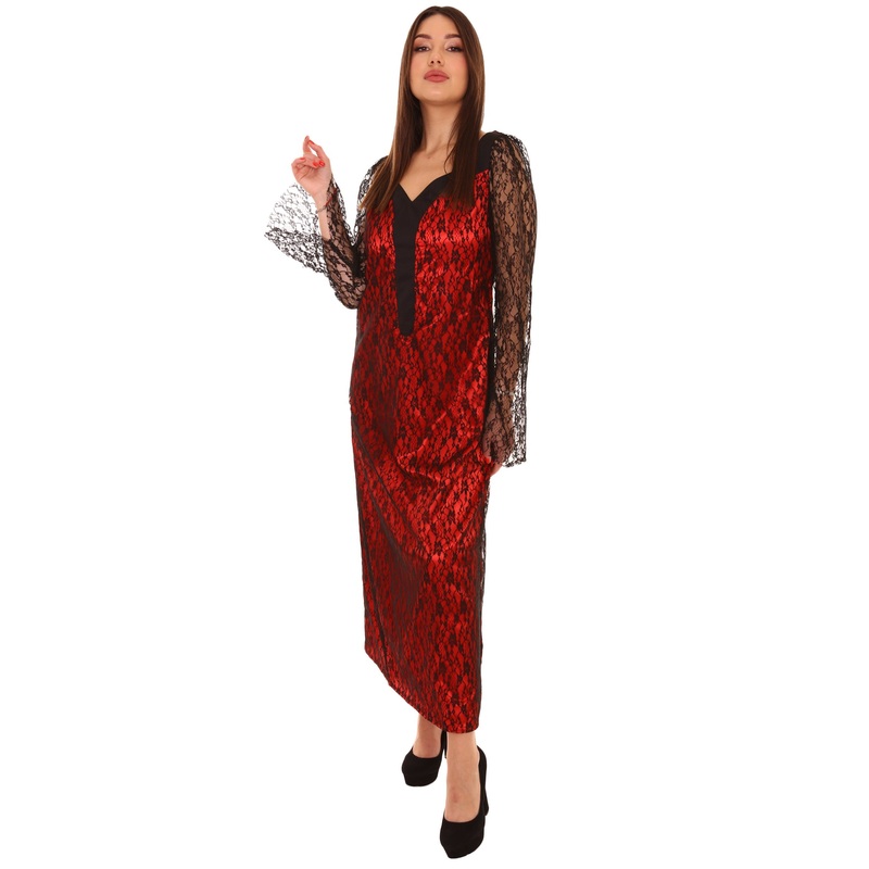 Women's Black and Red Lace Vampire Queen Costume | Fancy Costume