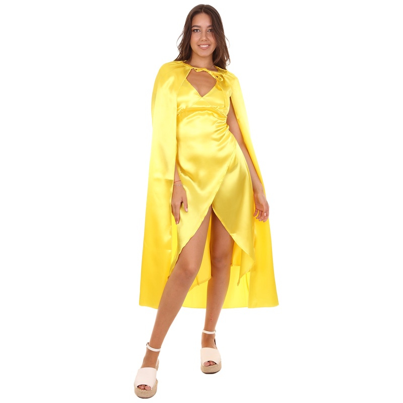 Women's Costume for Fancy Game of Thrones Dragon Queen Gold Dress with Cloak