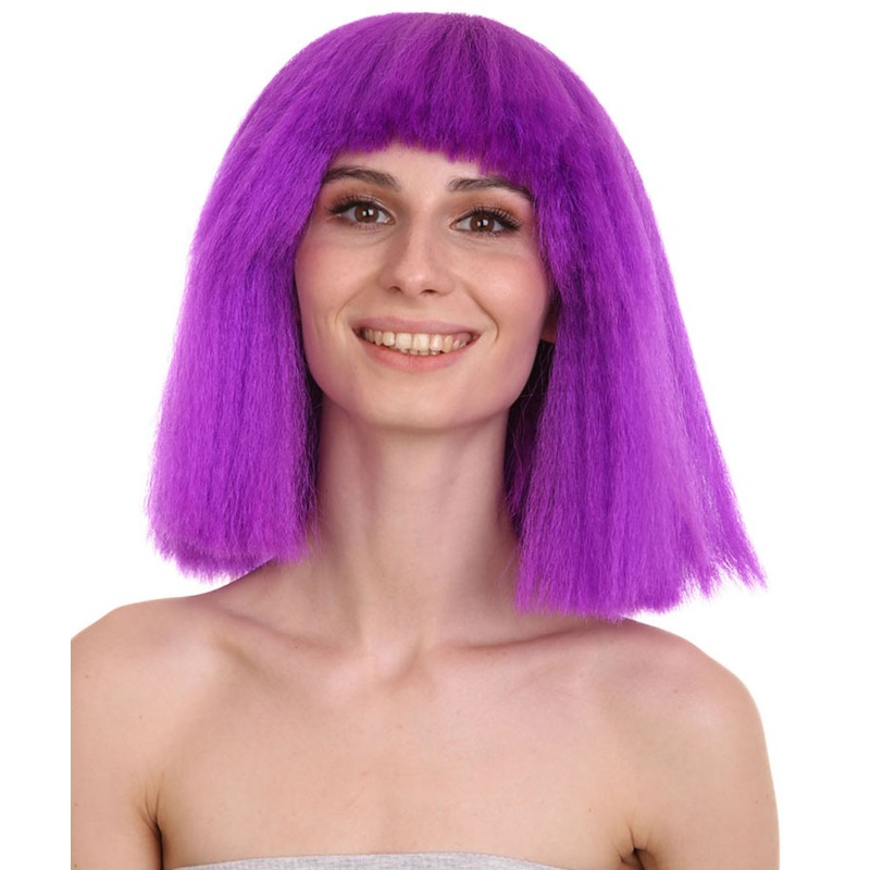 Australian Singer Womens Wig | Neon Purple Celebrity Wigs | Premium Breathable Capless Cap
