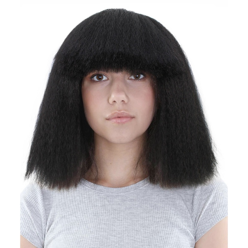 Australian Singer Womens Wig | Black Large Celebrity Fancy Wigs | Premium Breathable Capless Cap