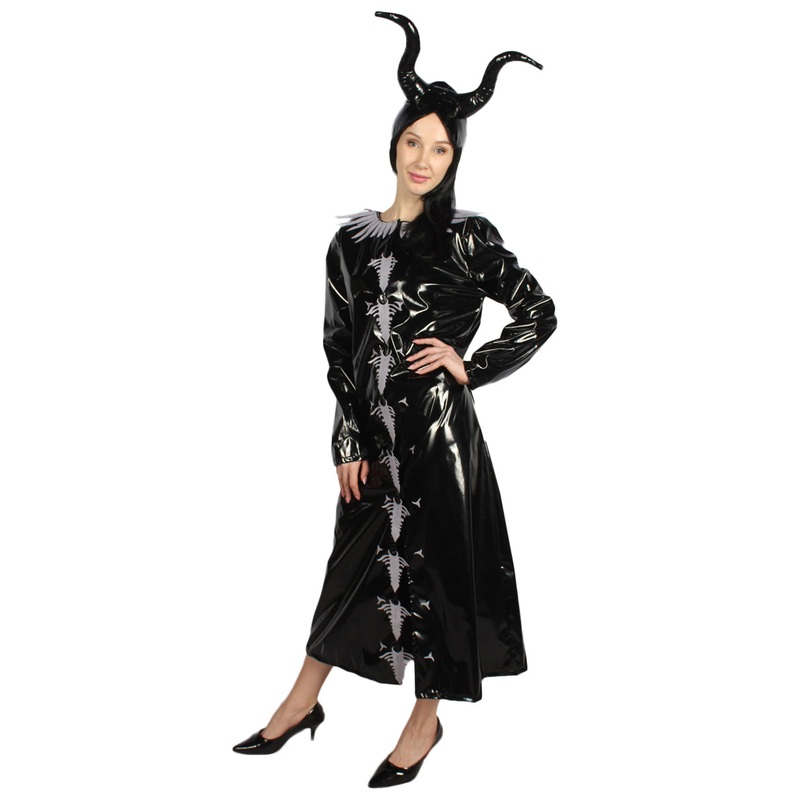 Women's Evil Fairy Godmother Costume with Horns | Black Fancy Halloween Costume