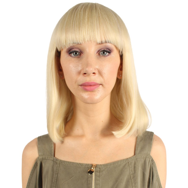 Womens Medium Bob Wigs | Blonde Fancy Halloween Wigs | Premium Breathable Capless Cap