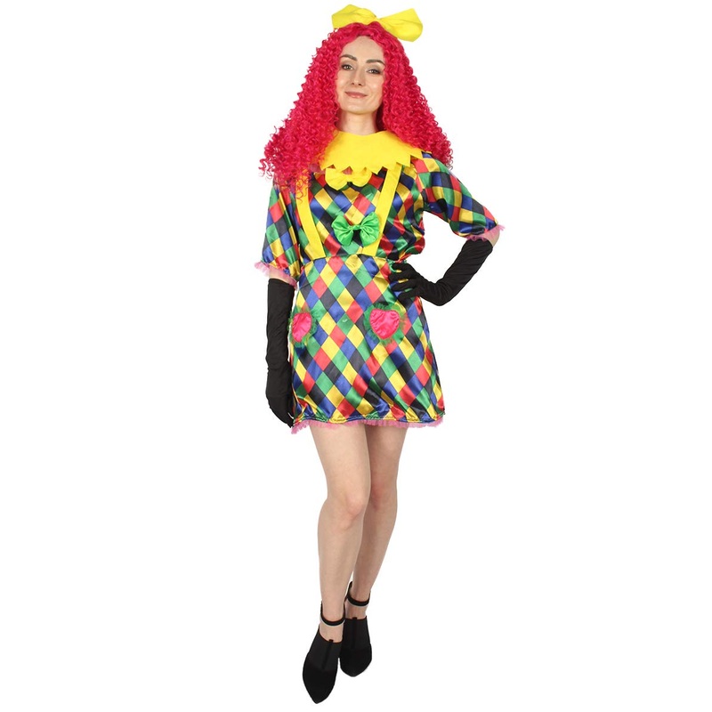 Women FEVER Colorful CLOWN COSTUME | Multicolored Fancy Costume