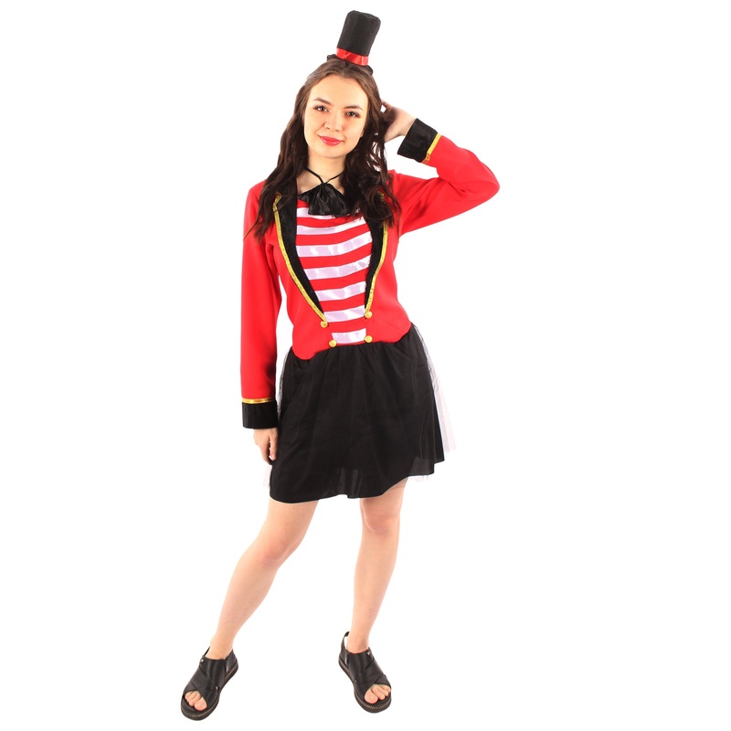 Women Ringmaster Costume | Red & Black Fancy Costume