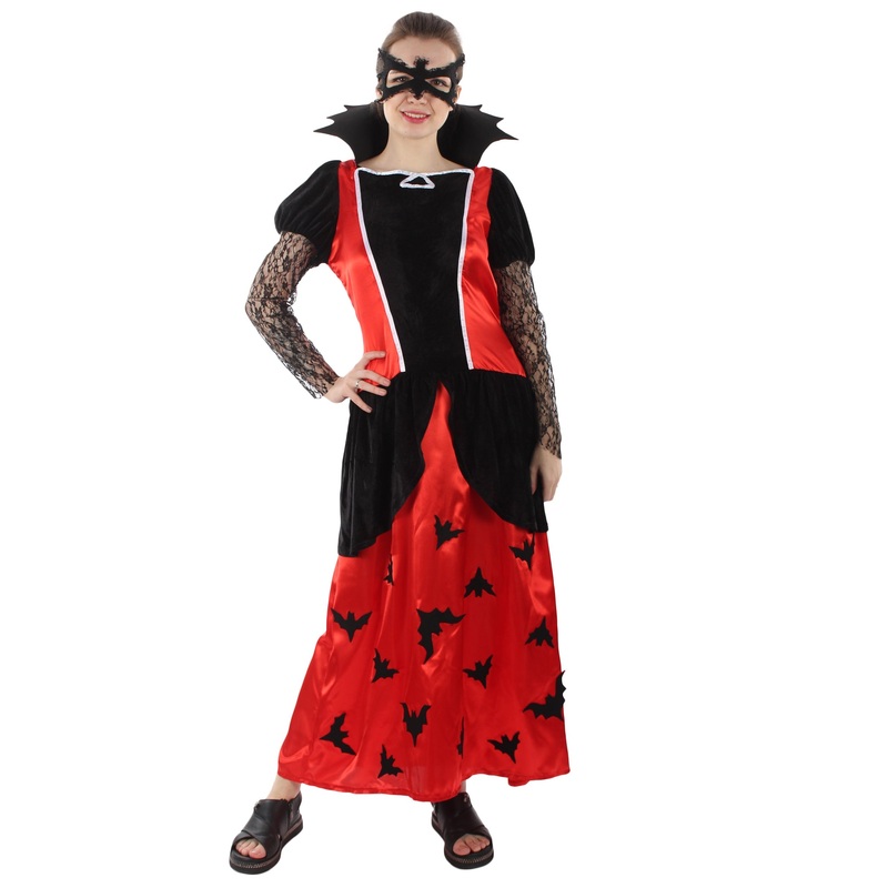 Women Vampire Lady Costume | Red And Black Halloween Costume