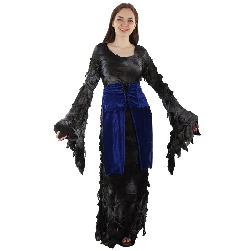 Women Willful Gothic Costume | Black & Blue Halloween Costume