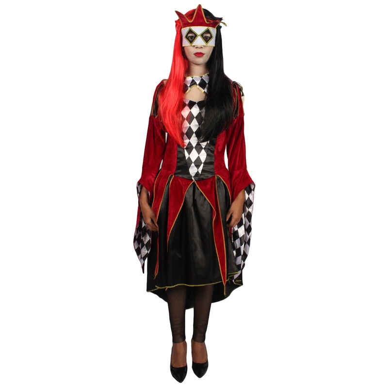 Women GOTHIC VENETIAN Costume | Red & Black Halloween Costume