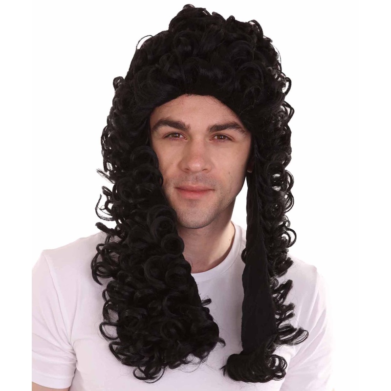 Colonial Historical Curly Wig Black | Premium Breathable Capless Cap