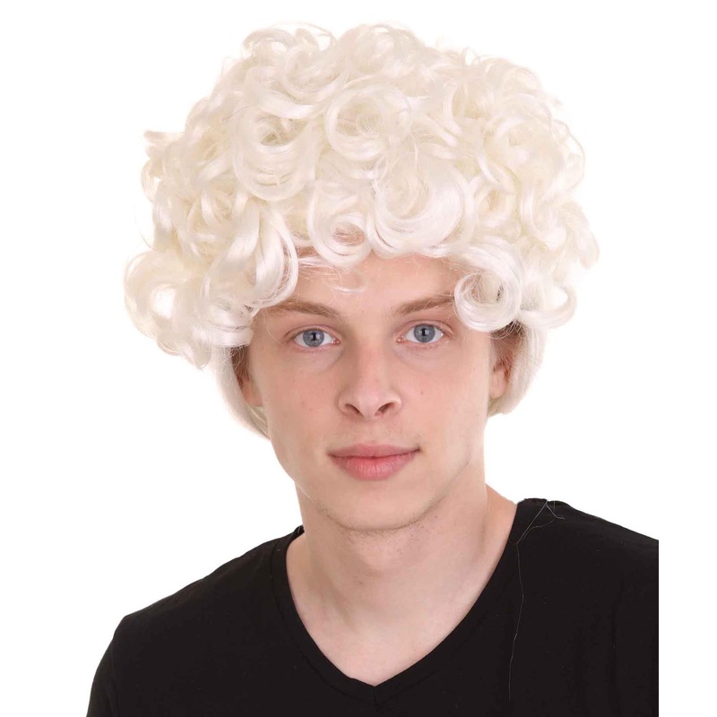 Colonial Historical Curly Wig White | Premium Breathable Capless Cap