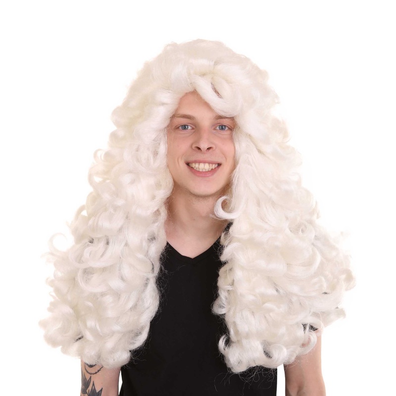 Colonial Judge Curly Wig White | Premium Breathable Capless Cap