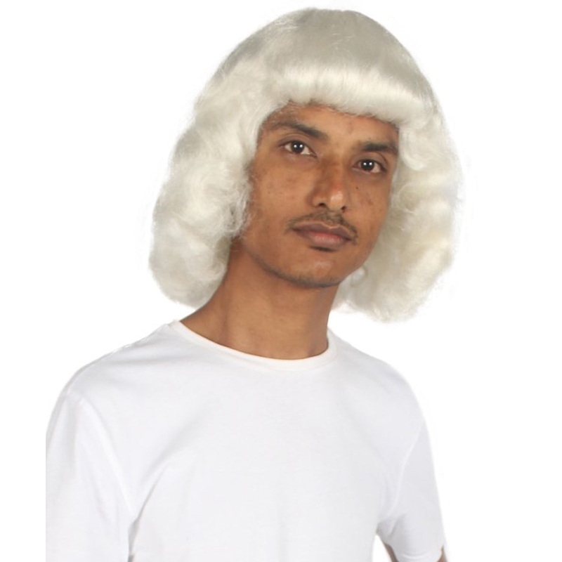 Colonial  Wavy White Historical Wig | Premium Breathable Capless Cap