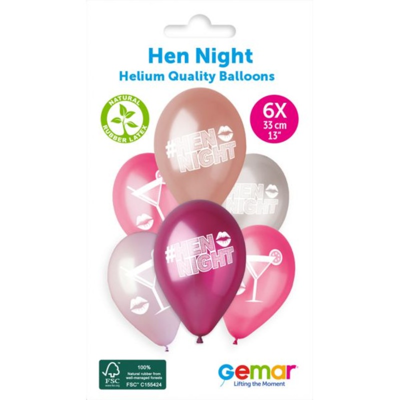 13 LATEX - HEN NIGHT - PACK OF 6