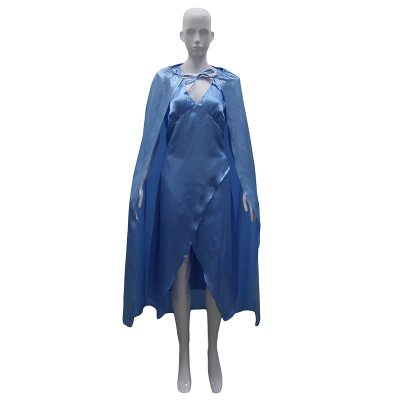 Women's Dress with Cloak Costume | Blue Fancy Costume